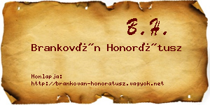 Brankován Honorátusz névjegykártya